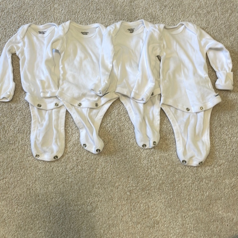 4 Gerber Organic Newborn Onesies